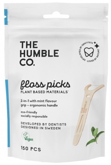 Humble Natural floss picks-grip handle mint